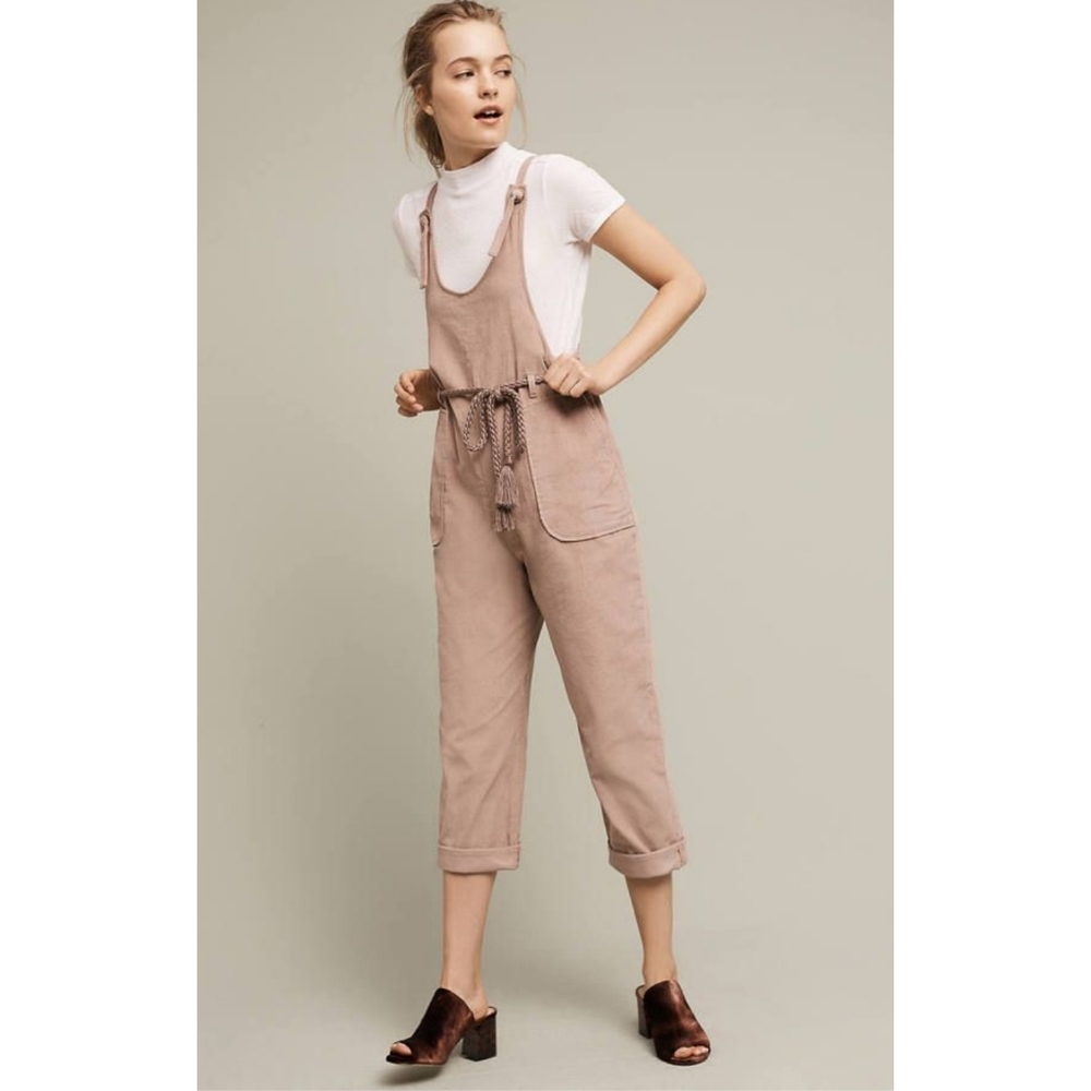 Anthropologie Nomad by Morgan Carper Galen Jumpsuit Overalls Corduroy Mauve S